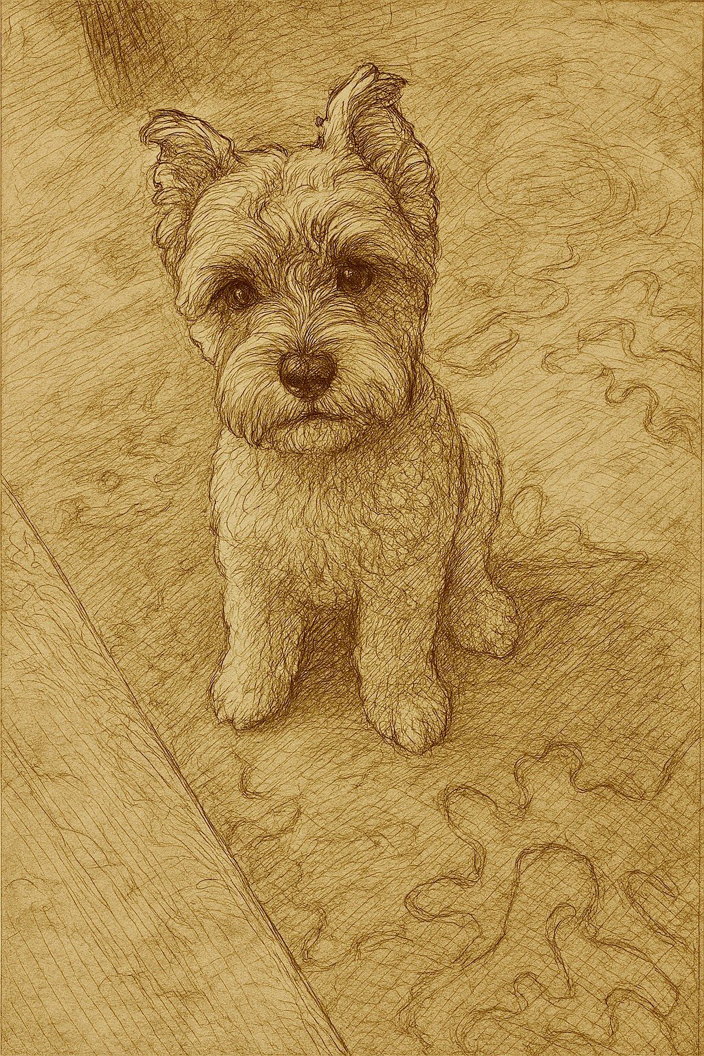 Joey painted in the style of Leonardo da Vinci