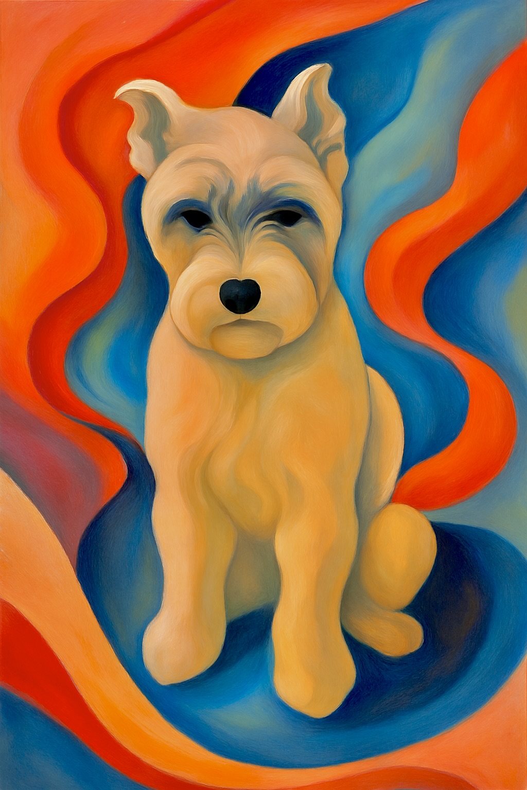 Joey painted in the style of Georgia O’Keeffe