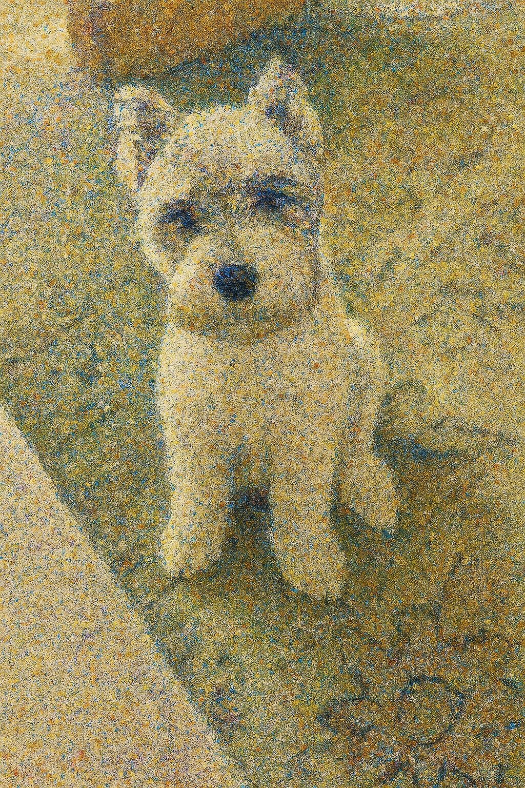 Joey painted in the style of Georges Seurat
