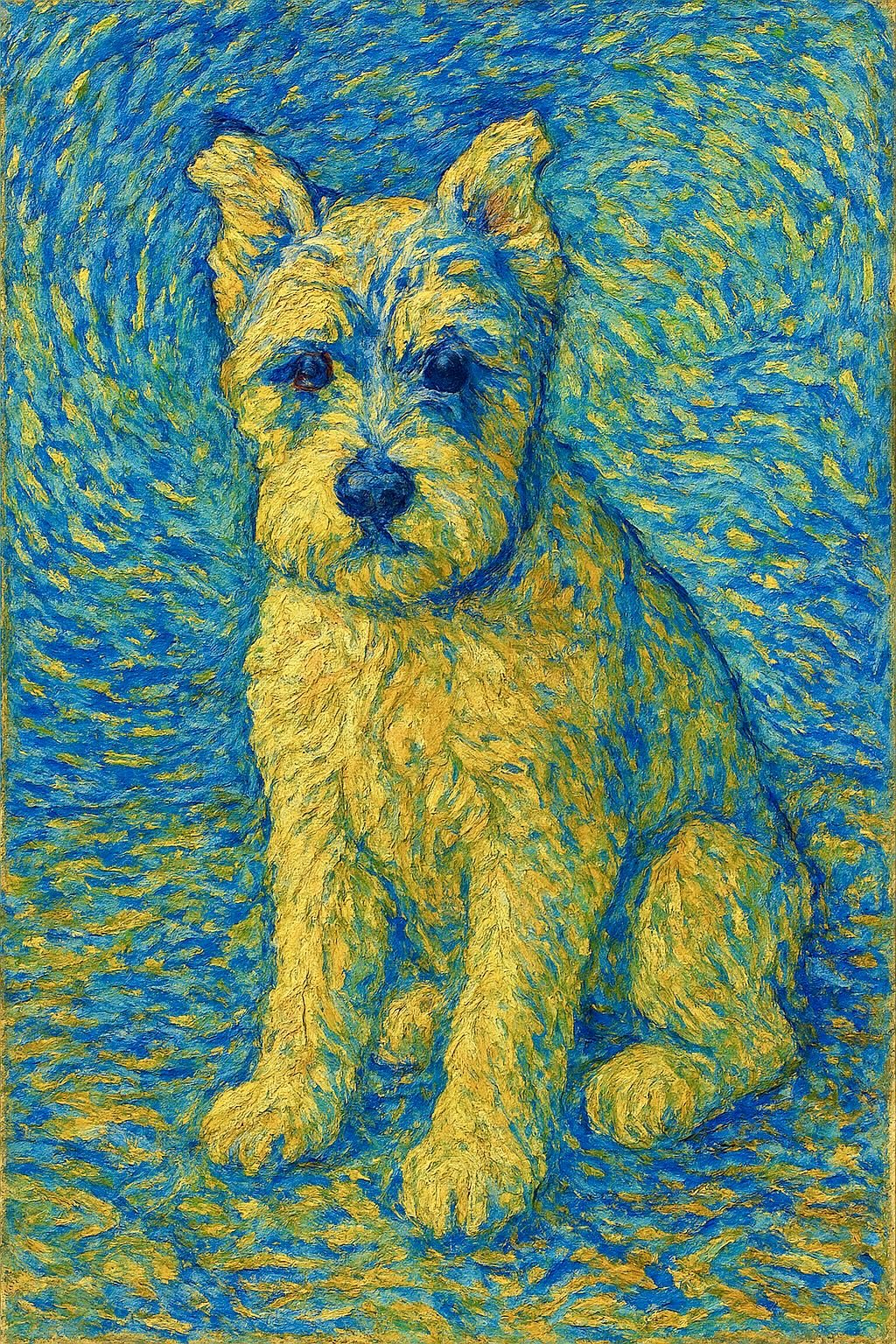 Joey painted in the style of Vincent van Gogh